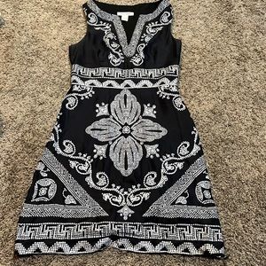 Black and silver printed dress